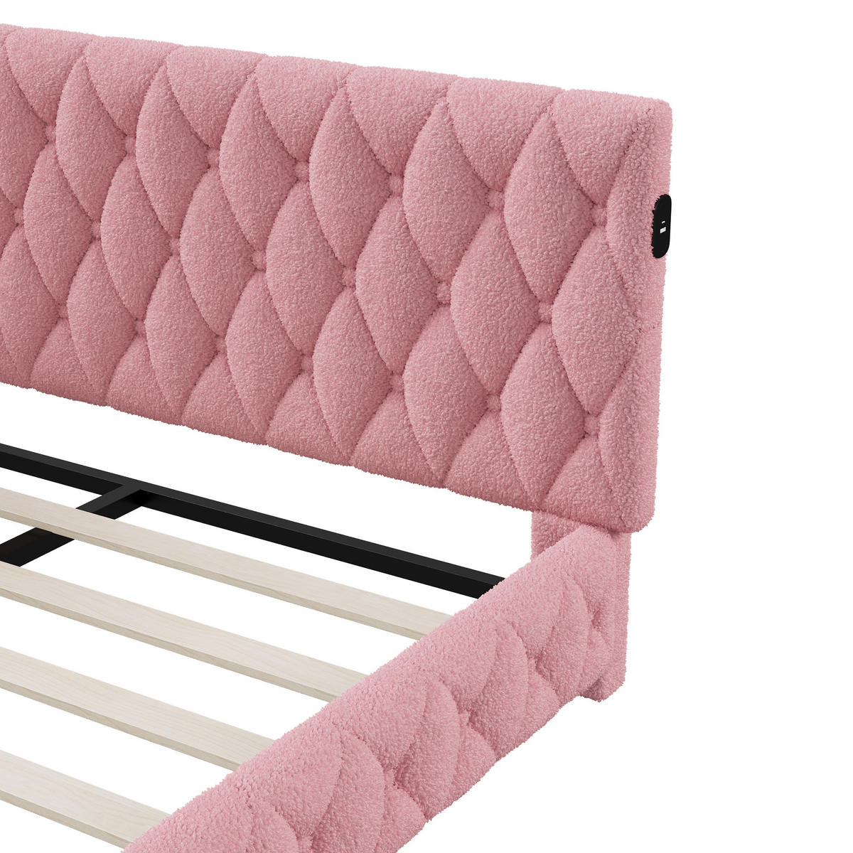 POLSTERBETT 140/200 cm Rosa mit LED-Beleuchtung und USB - Rosa, Holz (140/200cm) - SHOPENTRA