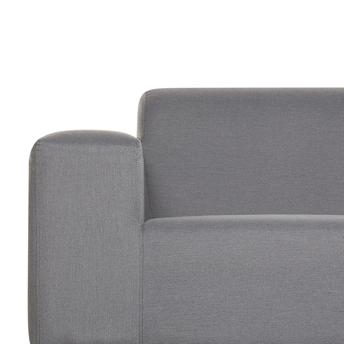 GARTENSOFA 3-Sitzer grau/schwarzes Gestell Rovigo - Schwarz/Grau, Textil (186/68/84cm) - Beliani