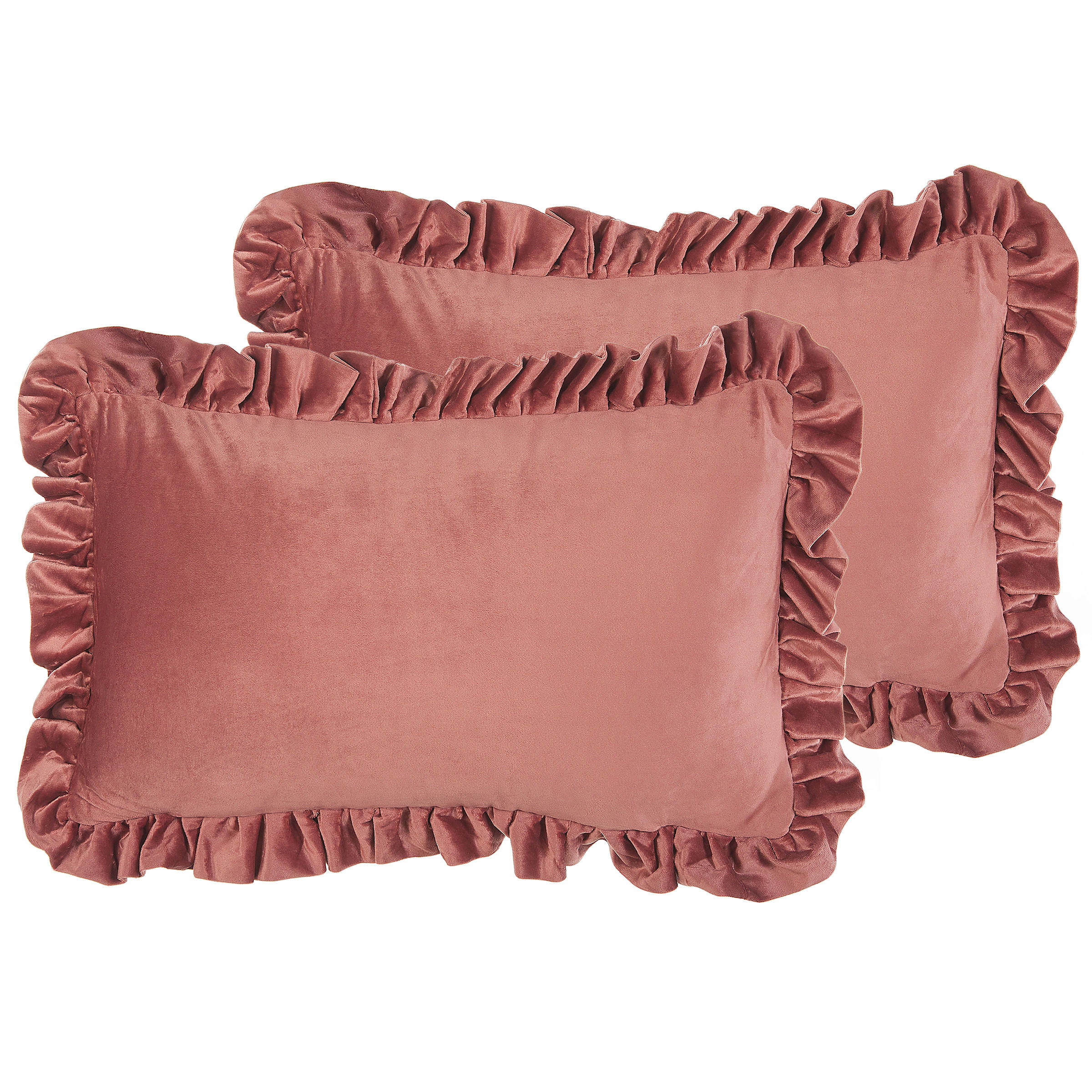 DEKOKISSEN 2er-Set Rosa 30/50 cm Kalanchoe - Pink, Textil (30/50cm) - Beliani