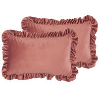 DEKOKISSEN 2er-Set Rosa 30/50 cm Kalanchoe - Pink, Textil (30/50cm) - Beliani