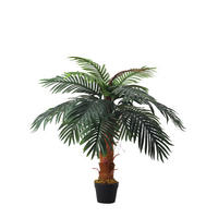 TOPFPFLANZE Palme 100 cm aus Kunststoff für Wohnraumdekoration Künstlich naturgetreu pflegefrei, mit Kunststofftopf Stabil - Schwarz/Braun, Kunststoff (100cm) - Livingandhome