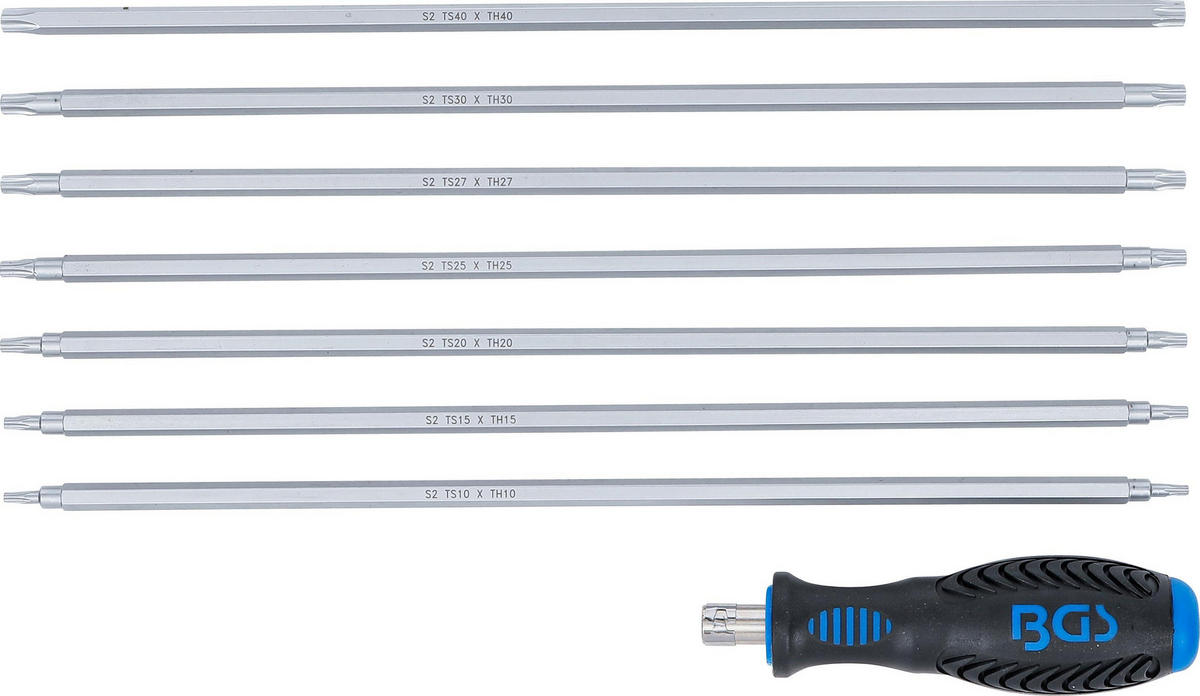 SCHRAUBENDREHER-SATZ MIT WECHSELKLINGEN | T-PROFIL (FÜR TORX) / - Multicolor, Kunststoff/Metall (1/1cm) - BGS technic