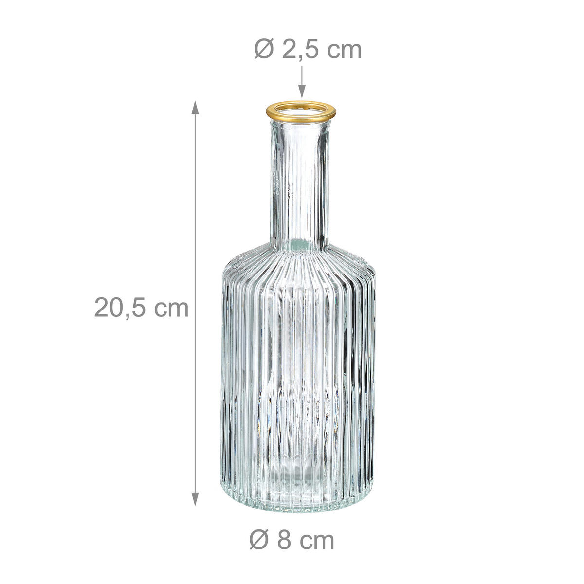 3xVASEN - Multicolor, Glas (20.5cm) - Relaxdays