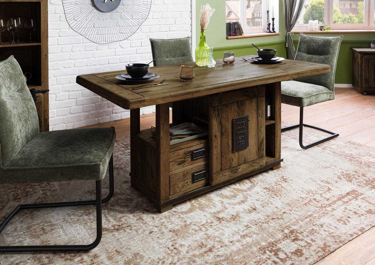 ESSTISCH Mango 180x90x76 braun lackiert RAILWAY - Braun, Holz (180/90/76cm) - Massivmoebel24