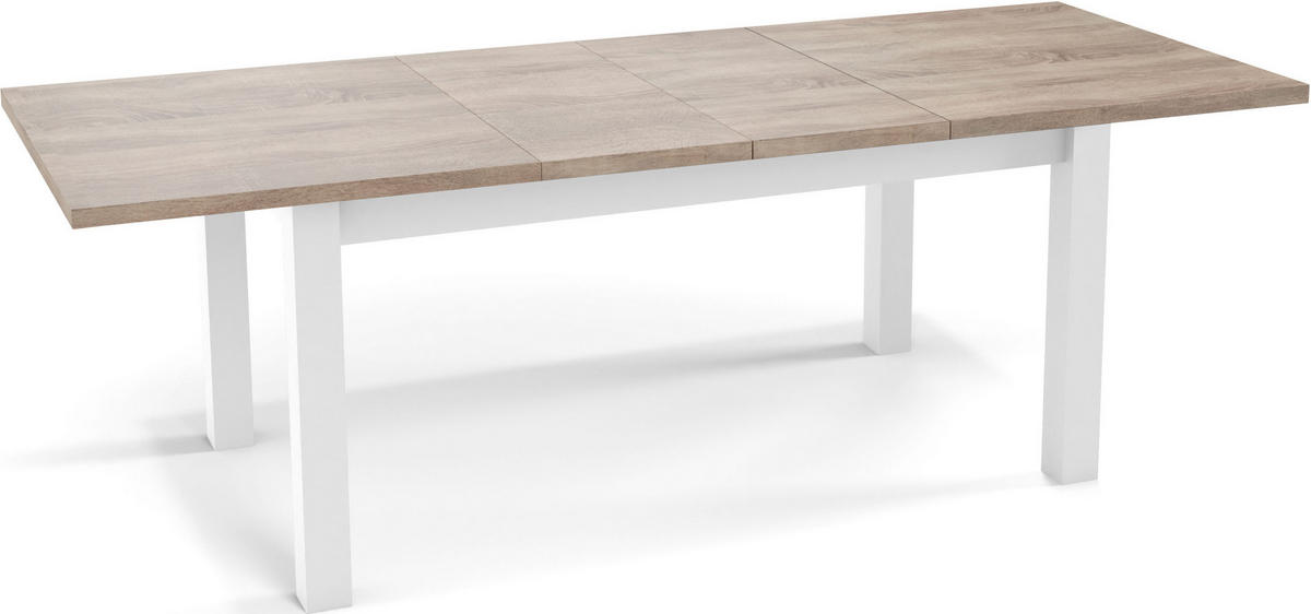 ESSTISCH Molly rechteckig ausziehbar, Sonoma Eiche 160-240/90/75 cm - Weiß/Sonoma Eiche, Holz/Holzwerkstoff (160/90/75cm) - WFL GROUP