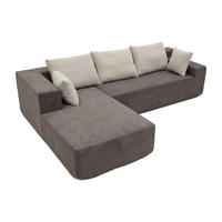 ECKSOFA Luna Braun Sand 3-Sitzer Links - Braun, Textil (267/175cm) - COCO Living