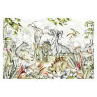 FOTOTAPETE Welt der Dinosaurier 336/225 cm - Grün, Papier (336/225cm) - Bilderwelten