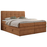 BOXSPRINGBETT LUKA KING 120/200 Orange Struktur - H3 - Orange, Holz/Textil (120/200cm) - MKS