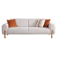2-SITZER Sofa RUBIN, Beige - Beige, Leder/Holz (185/81/93cm) - Villa Möbel