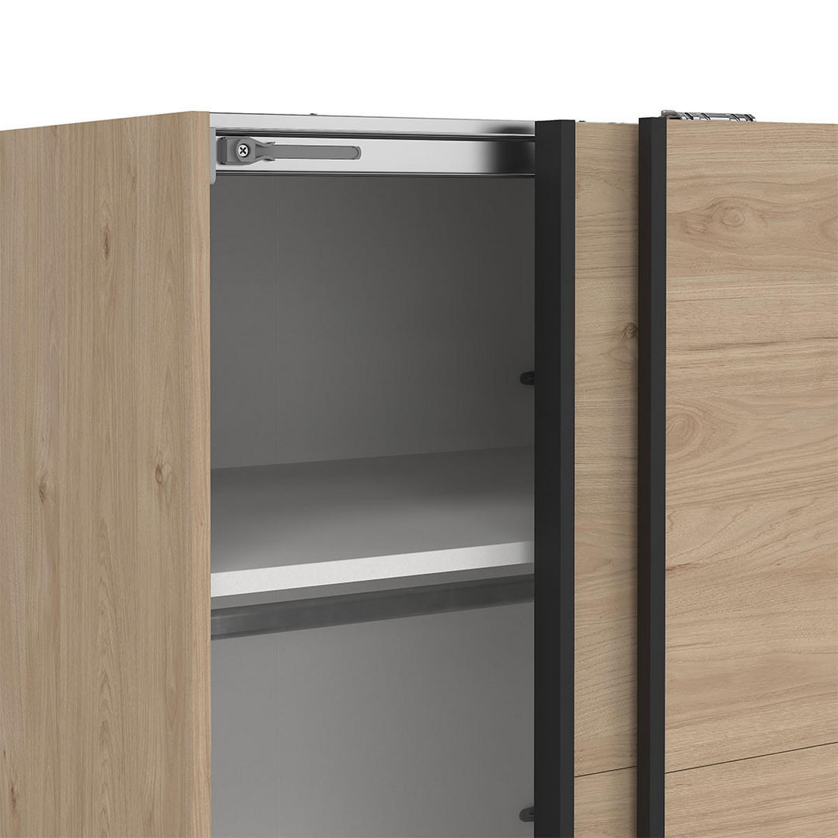 SCHIEBETÜRENSCHRANK, Bergamo, Eiche, Holzwerkstoff, 139 x 67 x 221 cm - Eichefarben, Holzwerkstoff (139/221/67cm) - ebuy24