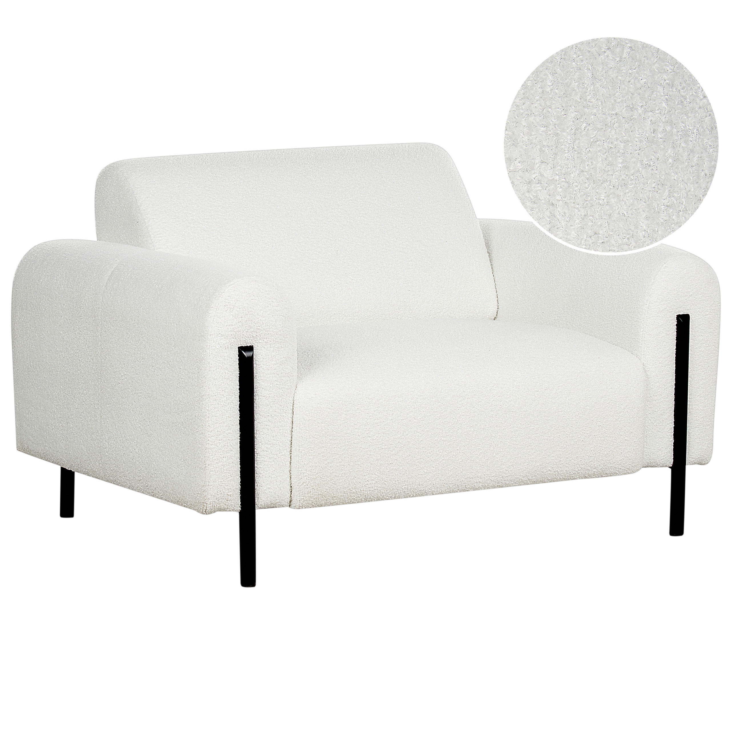 SESSEL Weiß Askim - Schwarz/Weiß, Textil (123/79/95cm) - Beliani