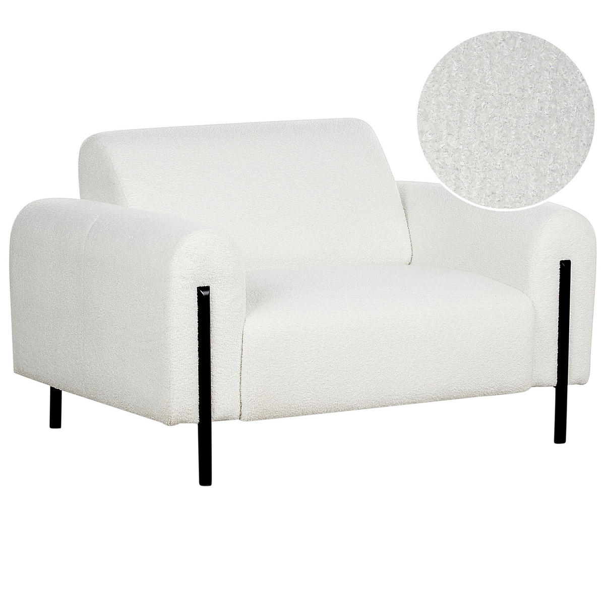 SESSEL Weiß Askim - Schwarz/Weiß, Textil (123/79/95cm) - Beliani