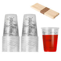 MISCHBECHER 30 Stück 240 ml mit Holzstäbchen - Transparent, Kunststoff (0.24L)