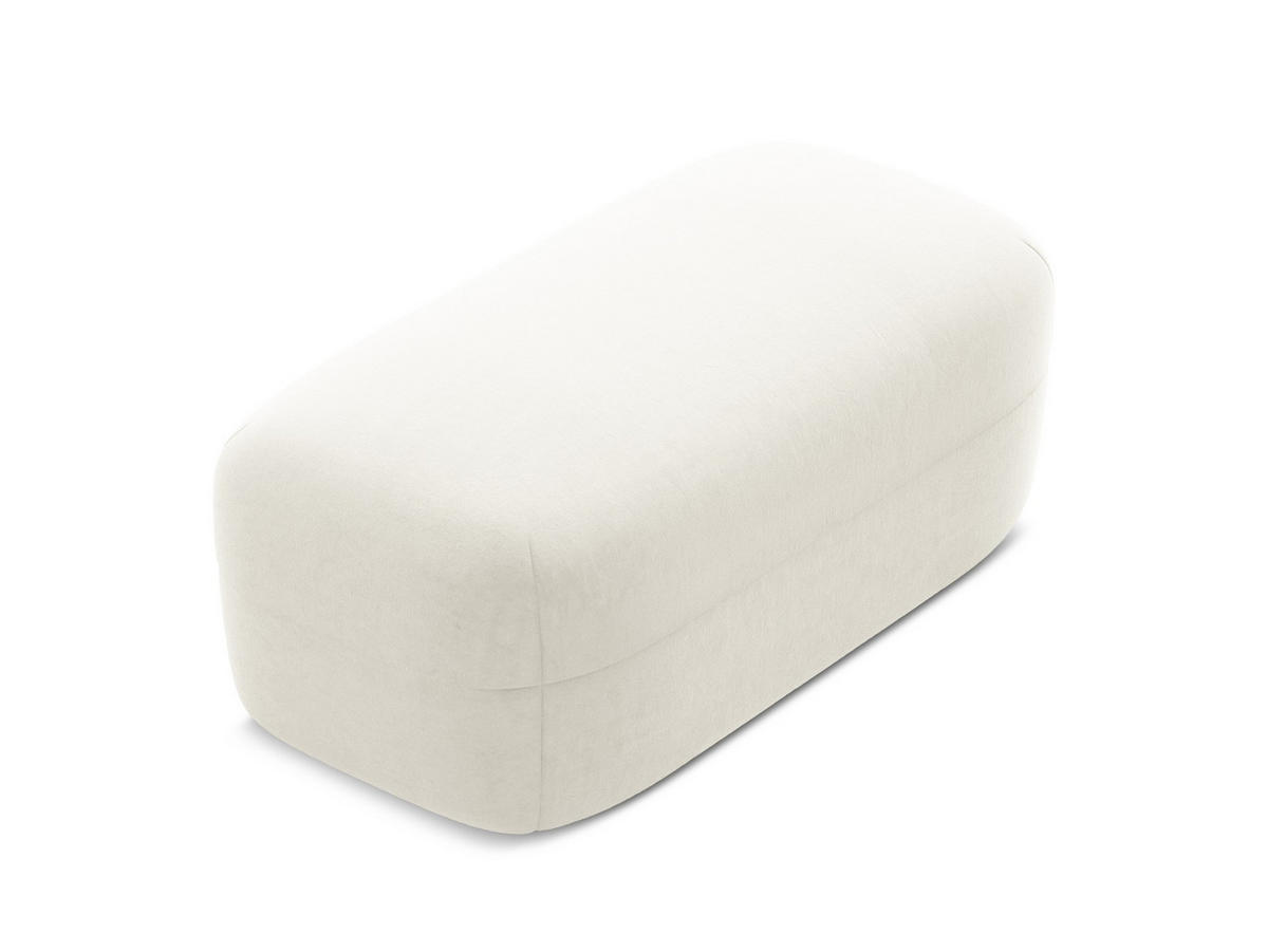 POUF Samt Stoff Beige - Beige/Creme, Kunststoff/Textil (92/40/48cm) - Makamii