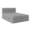 BOXBETT BAUNEI 140x200 cm mit Bettkasten und Matratze - Schwarz - Schwarz/Grau, Holz/Holzwerkstoff (140/200cm) - AX Living