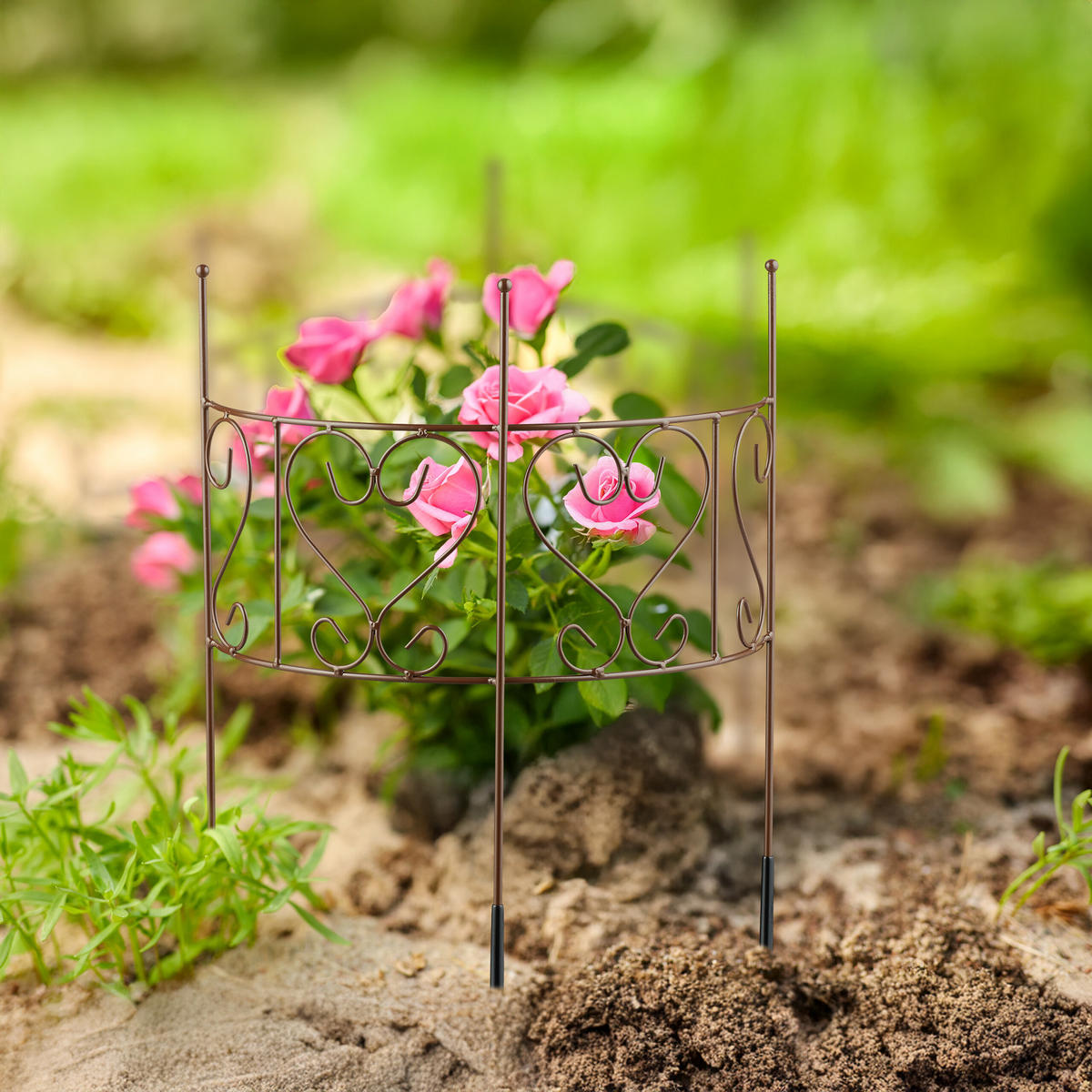 STAUDENHALTER halbrund - Bronzefarben, Metall (31/41.5/14.5cm) - Relaxdays