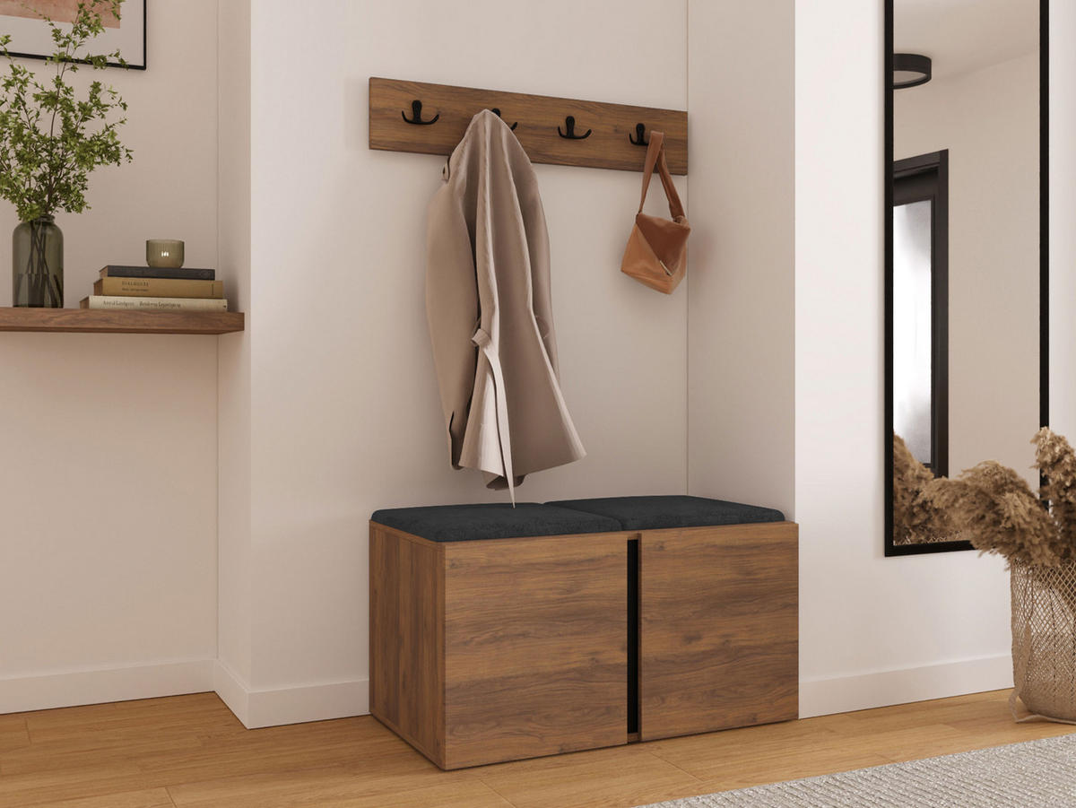 MOBILIER PENTRU HOL Orion VI - culoare lemn de nuc/antracit, material plastic/compozit lemnos (84/42/46cm) - MIRJAN24