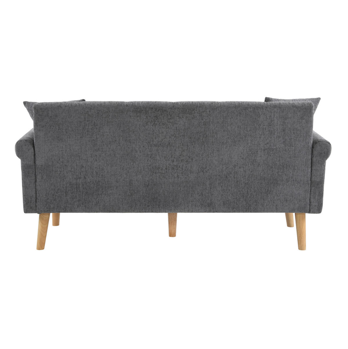 SOFA 2-Sitzer 162 x 74 x 77 cm Chenille Gray - Grau, Kunststoff (162/77/74cm) - Meubliv