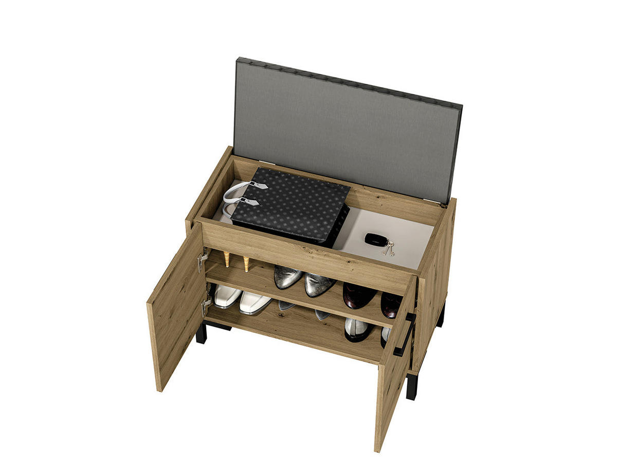 SCHUHSCHRANK – 70 cm – Nevio – Eichefarben - Eichefarben, Holzwerkstoff (70/54/34cm) - hi-markt