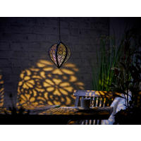 LED-SOLAR-HÄNGELEUCHTE - wetterfest mit Dämmerungssensor und Schattenspiel für Garten und Terrasse, Schwarz, 1er-Set - Schwarz, Metall (15.5/15.5/76cm) - Northpoint