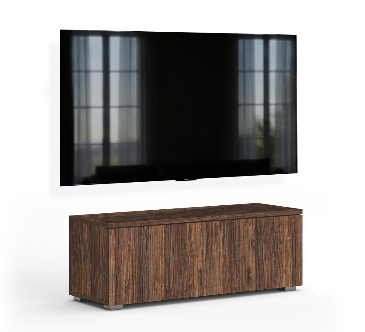 LOWBOARD Barvo 100 Nussbaum Warmia 100/36,5/32 cm – hängend oder stehend - Nussbaumfarben, Holzwerkstoff/Kunststoff (100/36.5/32cm) - AX Living