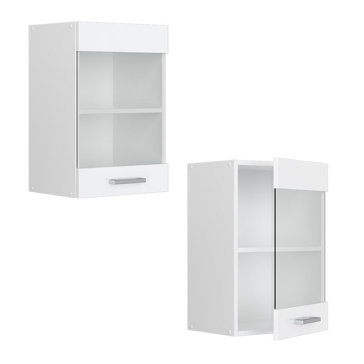KÜCHENGLASSCHRANK R-Line Weiß Hochglanz 40 cm - Weiß Hochglanz/Weiß, Holzwerkstoff (40/60/31cm) - Vicco