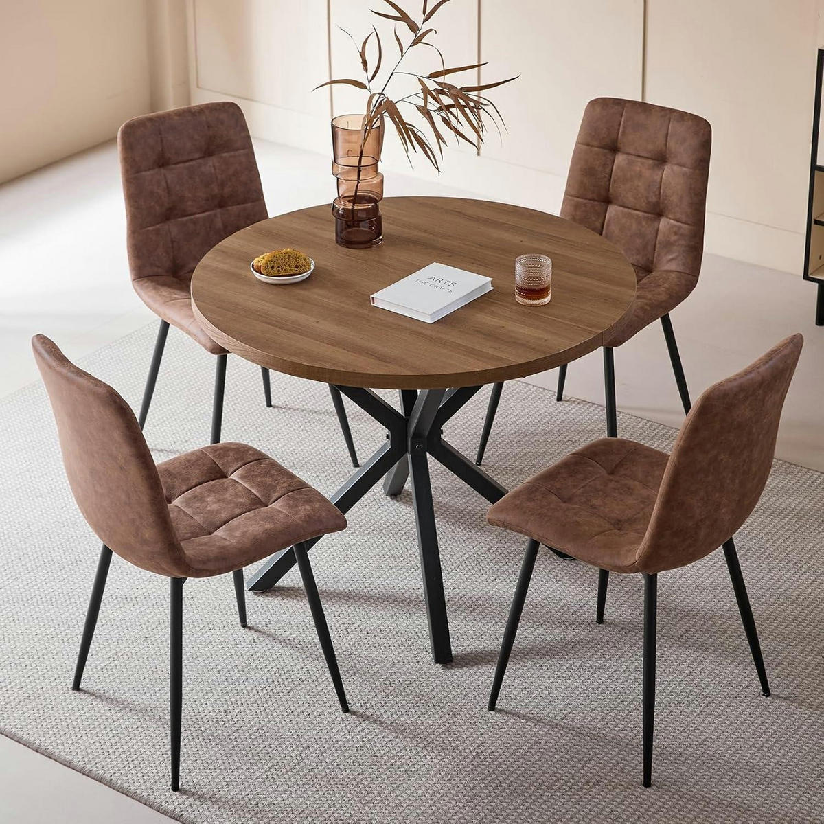 ESSZIMMERSTUHL 2er-Set Lederoptik Hellbraun - Braun, Kunststoff (43/89.5/44cm)