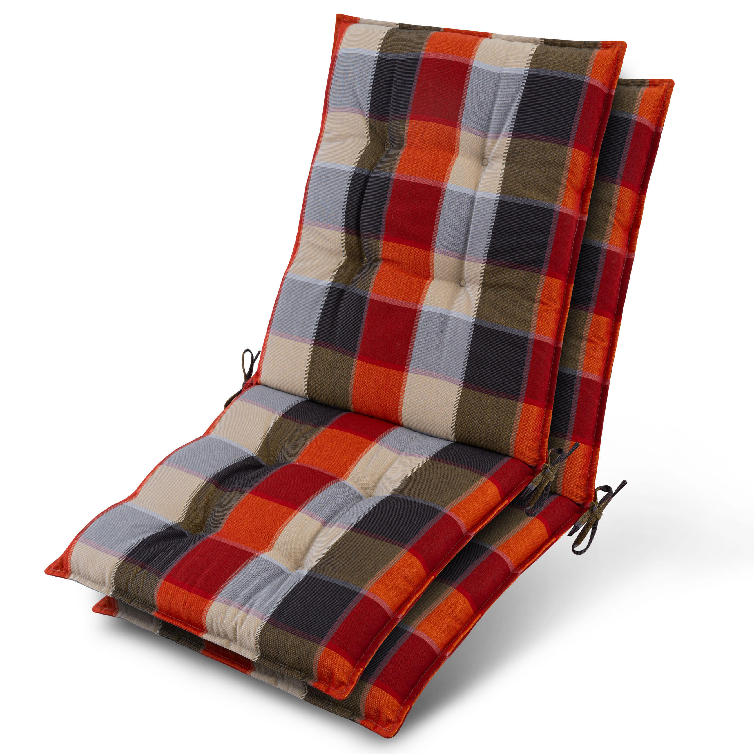 NIEDERLEHNER Sun-NL 105x50x8cm Orange-Beige-Kariert (2tlg) - Orange, Textil (50/100cm) - Beautissu 