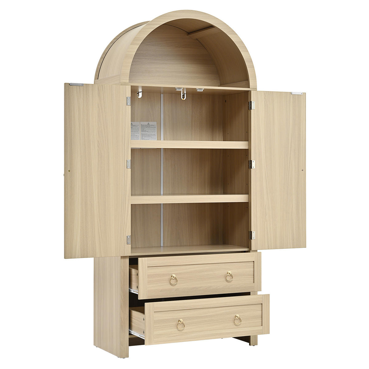 SIDEBOARD Eichenholzfarben 80/40/180 cm - Eichefarben, Holzwerkstoff (80/180/40cm) - PANGIVO