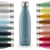 THERMOSFLASCHE Charles 1000 ml, Blaugrau - Blaugrau, Metall (1L) - Blumtal
