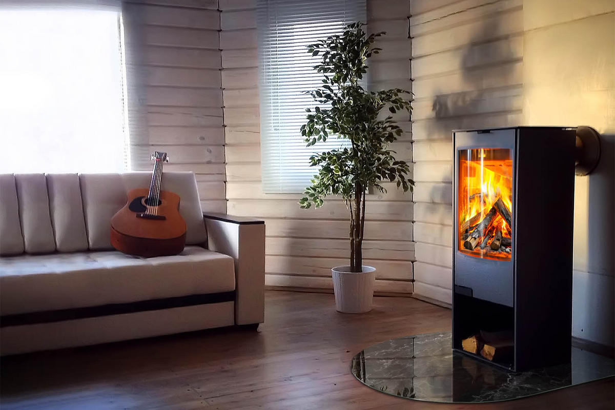 GLASPLATTE für Kamin 100x100 cm - Schwarz, Glas (100/100/0.4cm) - TULUP