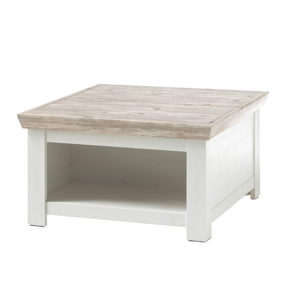 COUCHTISCH Ferna-61 - Braun/Weiß, Holzwerkstoff (86/86/48cm) - Lomado