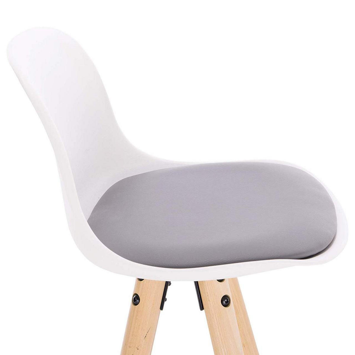 BARHOCKER Kunstleder, Holzgestell, Grau+Weiß - Eichefarben/Weiß, Holz/Kunststoff (38.5/96.5/38.5cm) - Woltu
