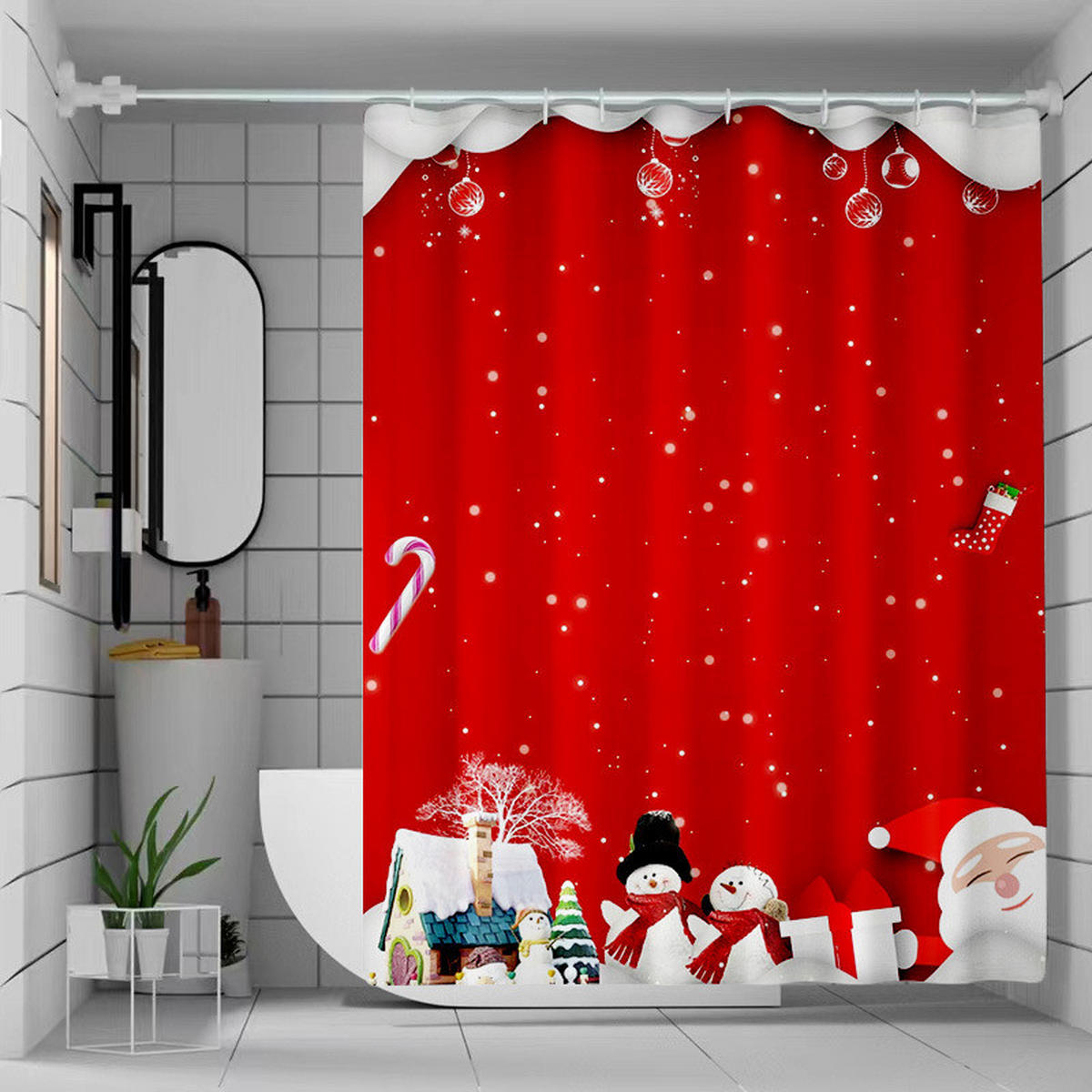DUSCHVORHANG Badezimmer 180 cm wasserdicht schimmelresistent - Rot, Textil (180/180cm) - MCBOSON