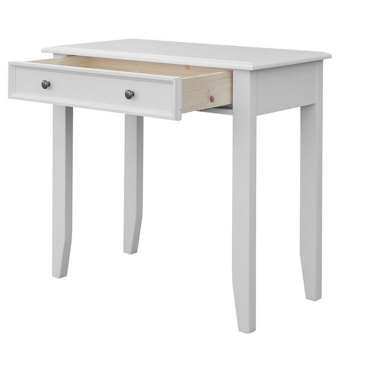 SCHMINKTISCH Belluno Elegante Kiefer weiß (RAL9010) lackiert 93 / 44 / 84cm - Weiß, Holz/Metall (44/93/84cm) - Feldmann-Wohnen