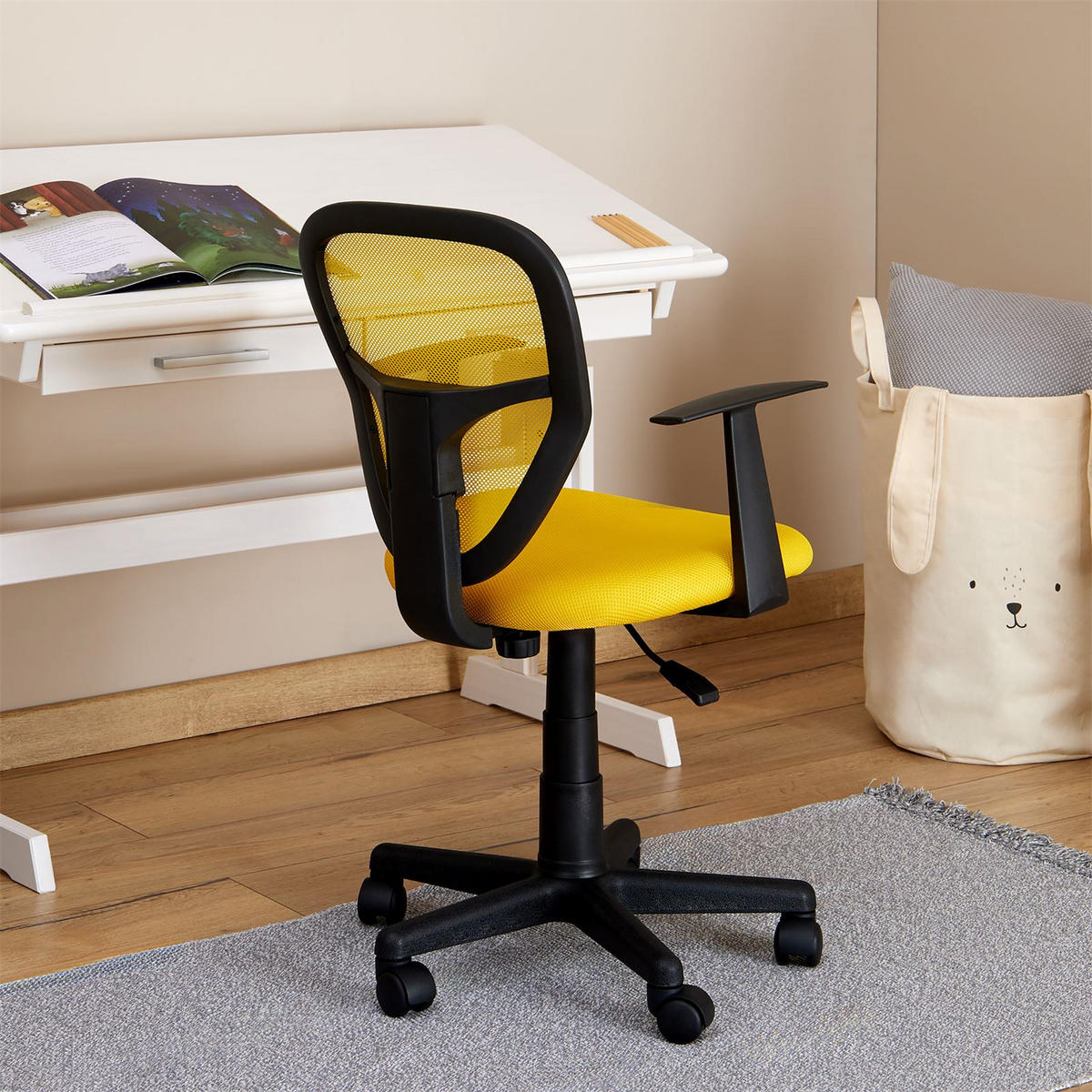 KINDERDREHSTUHL STUDIO - Gelb, Textil (53/92/52cm) - CARO-Möbel