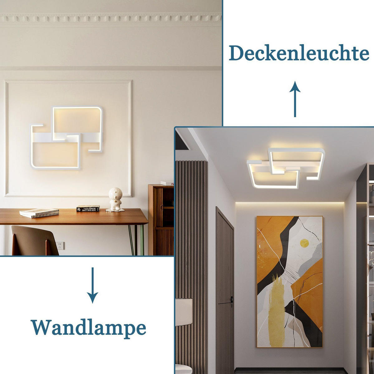 LED-DECKENLEUCHTE Amalfrieda 30/25/5 cm - Weiß, Metall (30/25/5cm) - Nettlife