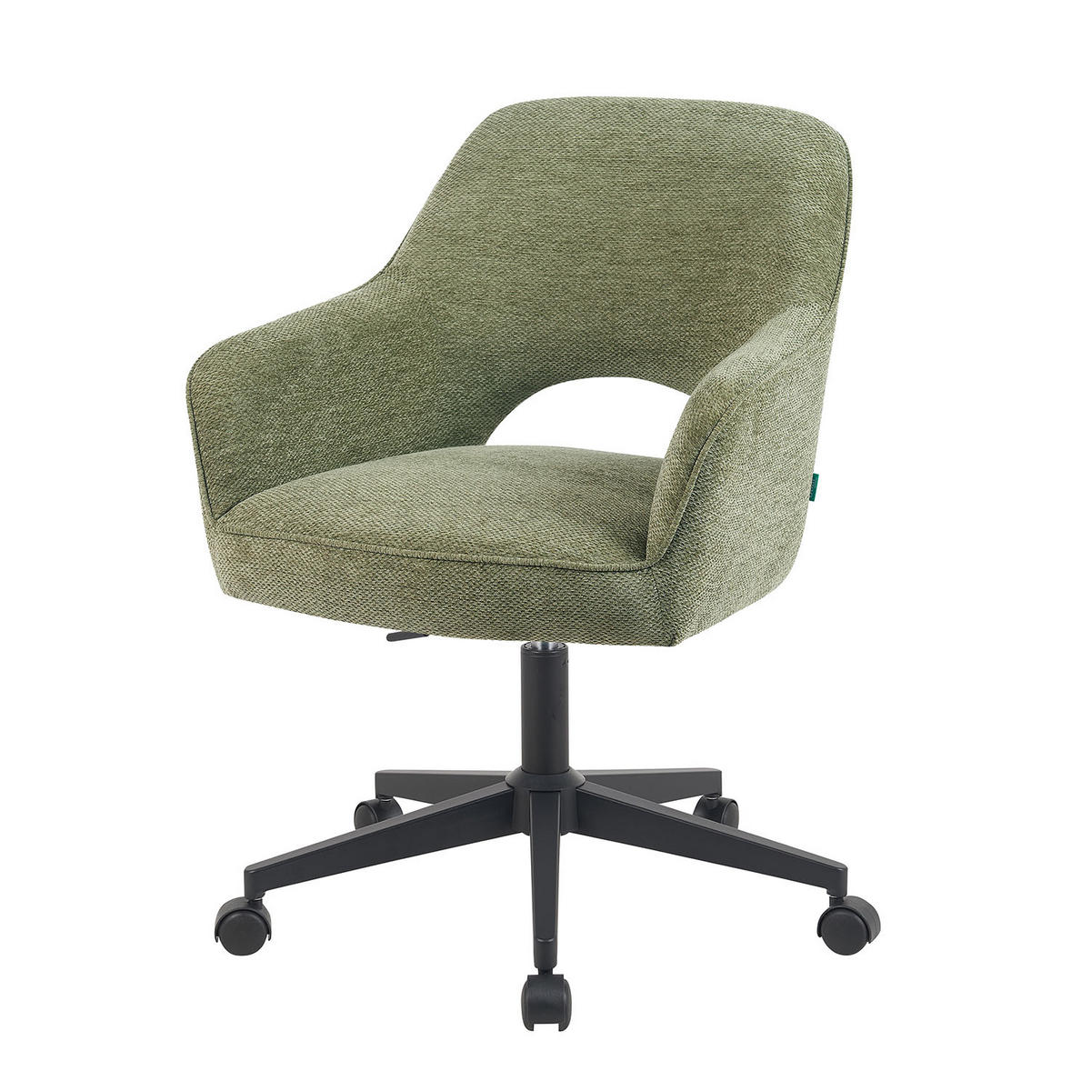 BÜROSTUHL Mika-Ilvy - Schwarz/Grün, Textil/Metall (60/84/65cm) - DUBI Möbel