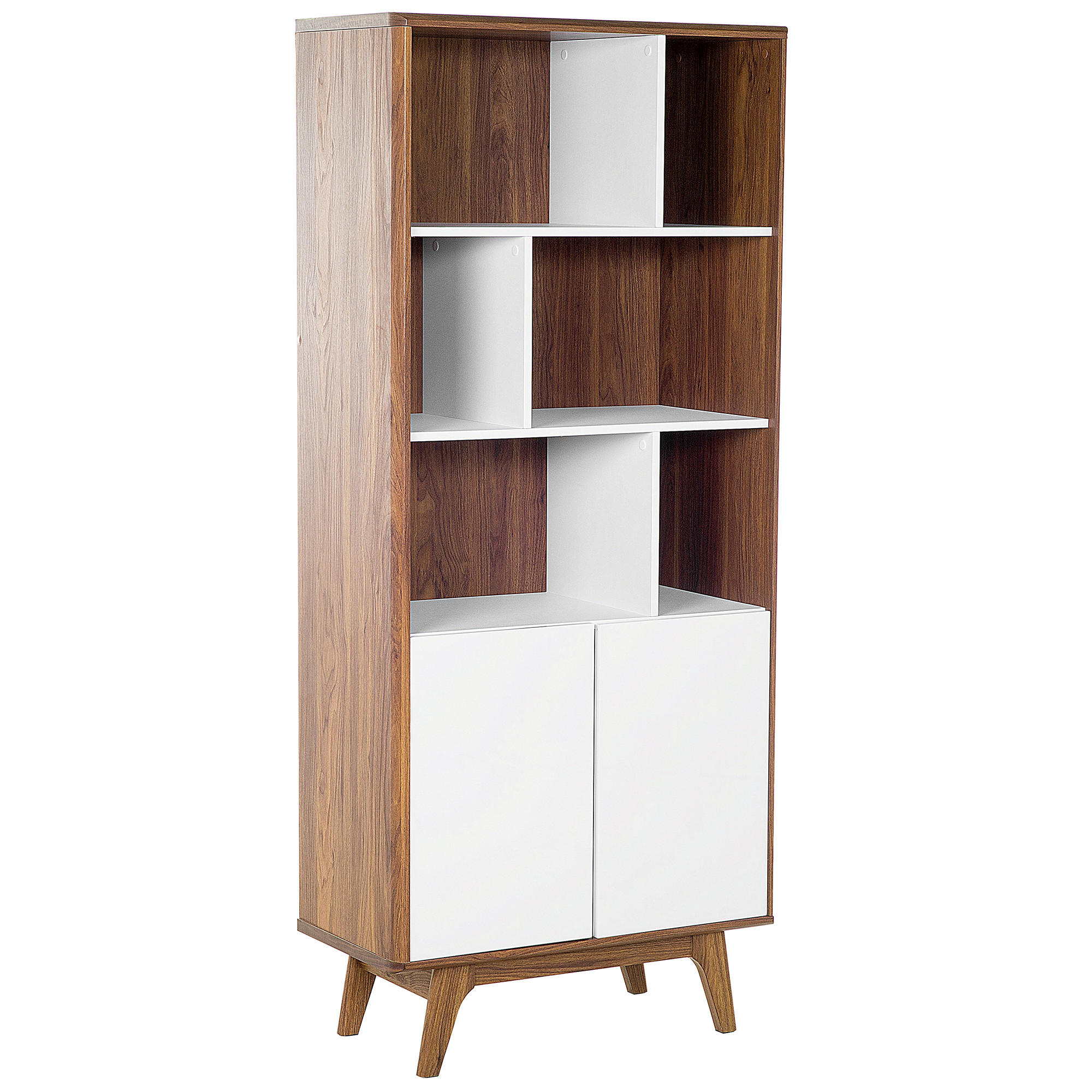 SCHRANK 3 Fächer Columbus - Dunkelbraun, Holzwerkstoff (79/182/40cm) - Beliani