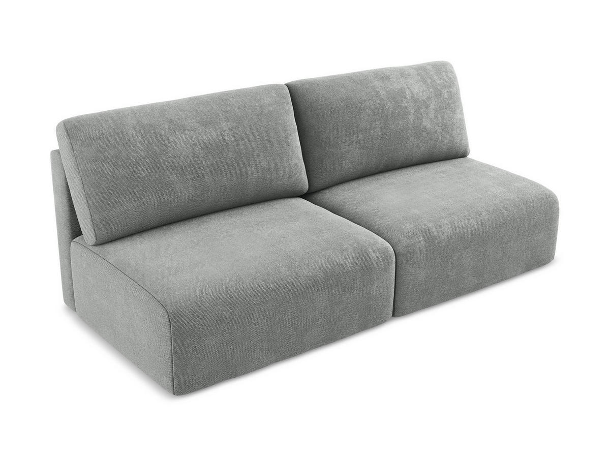3-SITZER SOFA mit Schlaffunktion Chenille Stoff Grau - Blau/Schwarz, Kunststoff/Textil (216/79/102cm) - Makamii