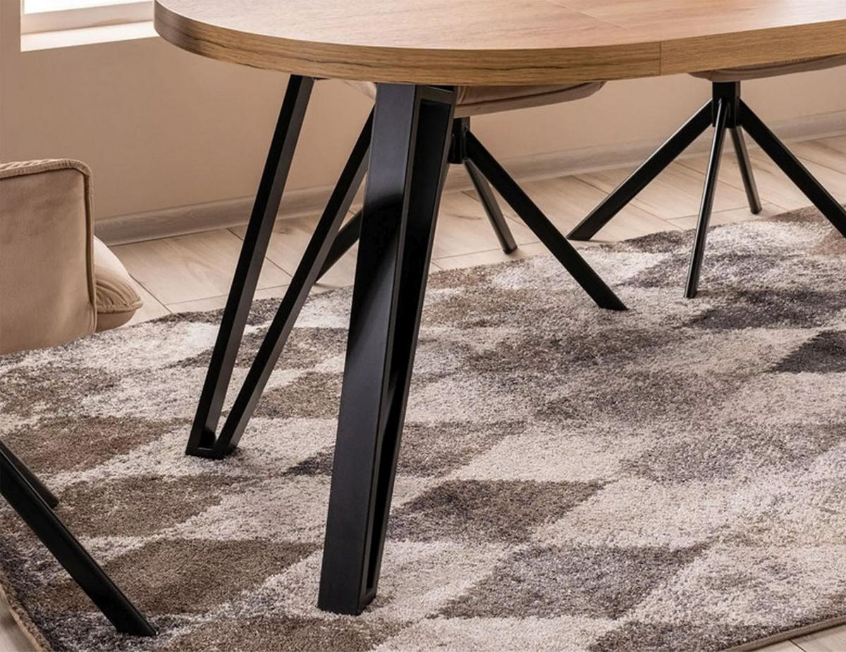 ESSTISCH Galaxy Eiche Artisan / Schwarz 100-168 / 100 / 76cm - Schwarz/Braun, Holz/Holzwerkstoff (100/168/76cm) - Feldmann-Wohnen