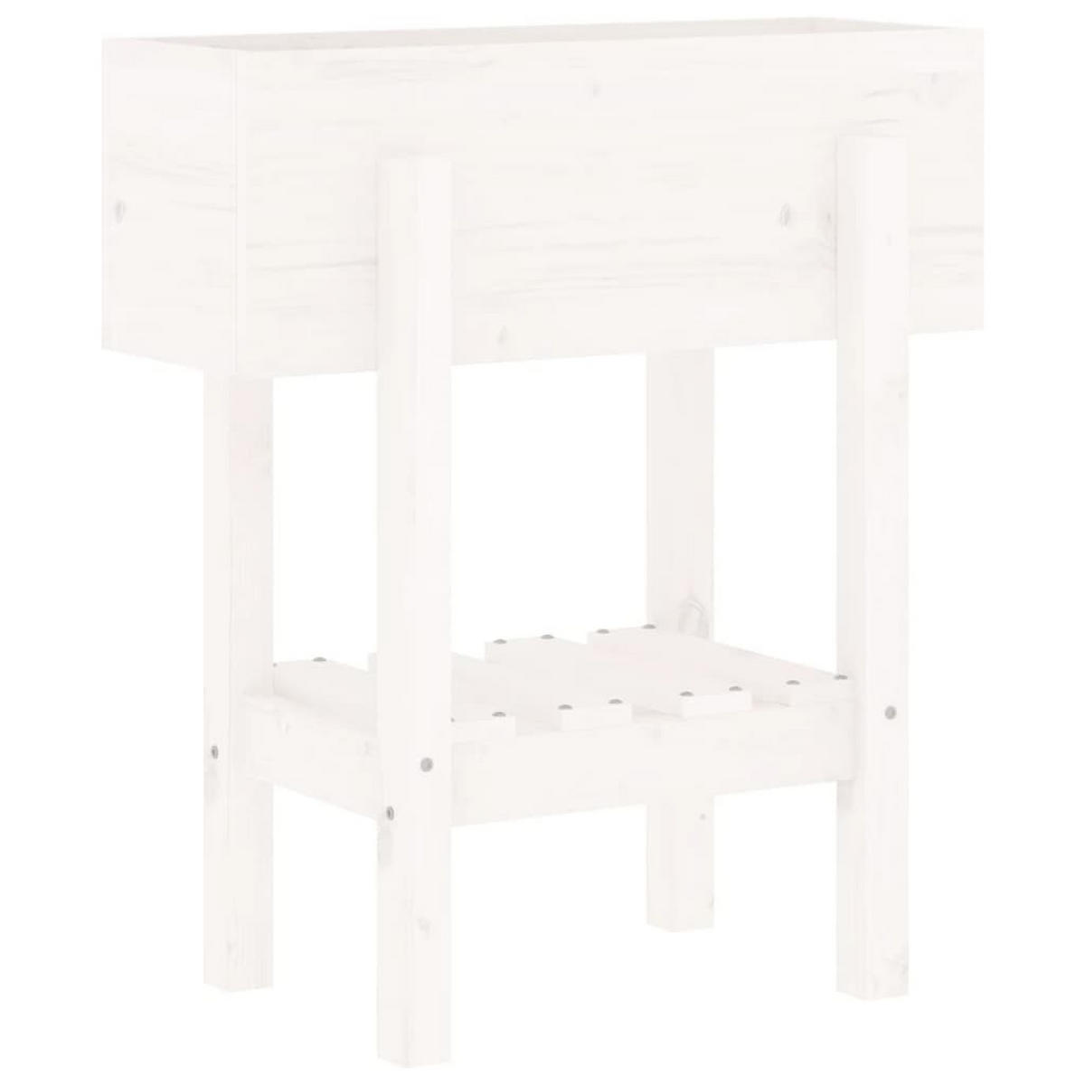 PFLANZKÜBEL Weiß 62x30x69 cm Massivholz Kiefer - Weiß, Holz (62/69/30cm)