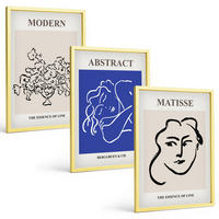 BILDER SET 3er Set - 40x60 cm Goldrahmen - Matisses moderne Plakate - Goldfarben, Kunststoff (40/60cm) - TULUP