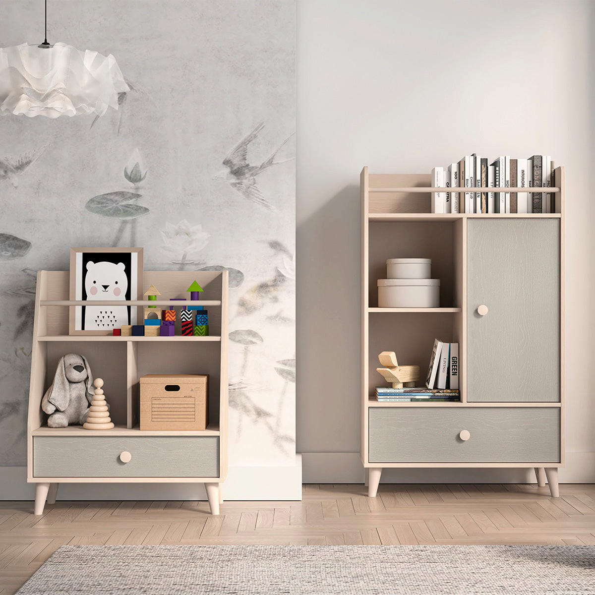BÜCHERREGAL Alycia Beige - Grau - Holzeffekt - Grau, Holz (80/132/40cm) - Petits-meubles