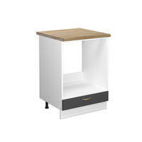 HERDUMBAUSCHRANK Fame-Line Anthrazit-Gold 60 cm, AP Eiche - Anthrazit/Weiß, Holzwerkstoff (60/82/60cm) - Vicco