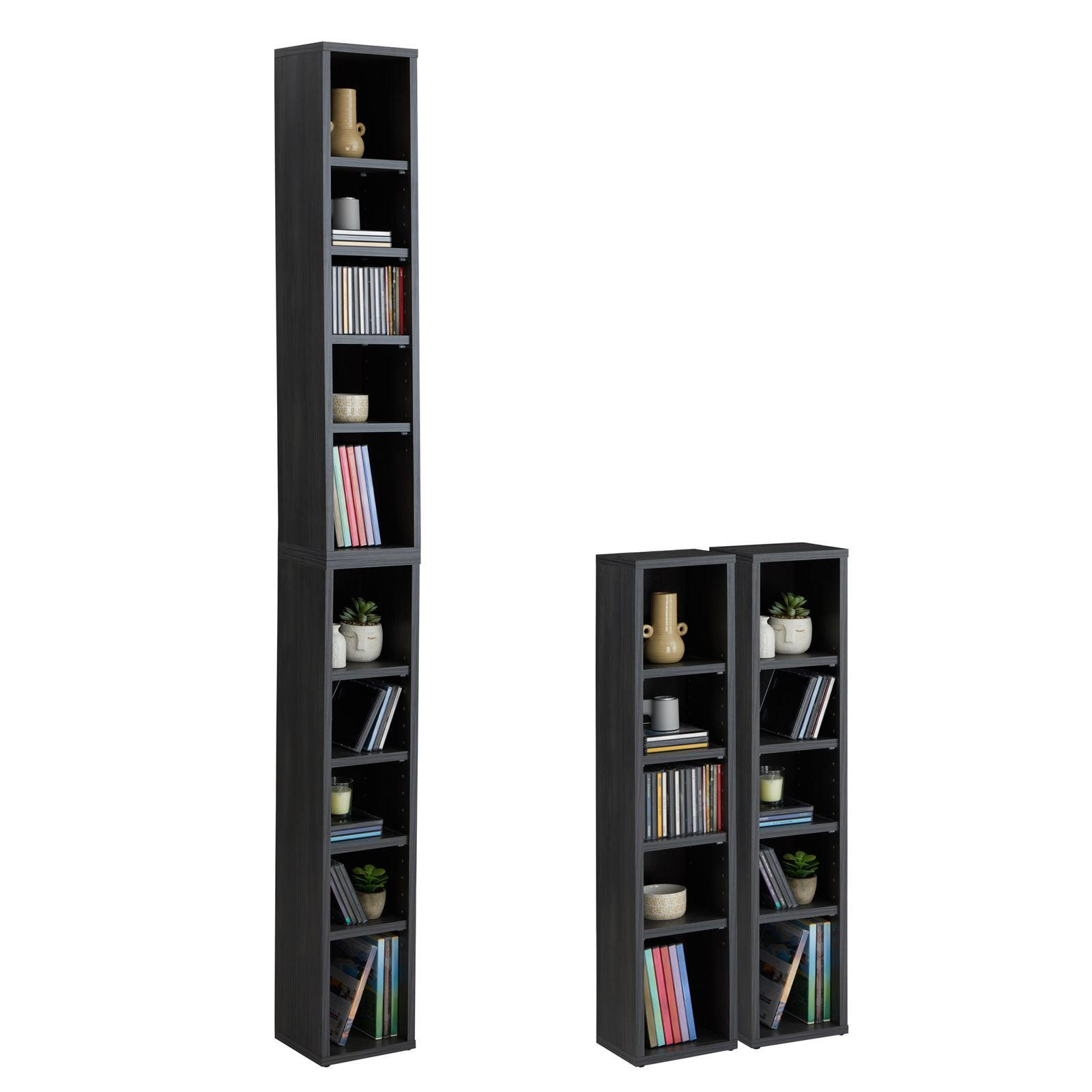 CD/DVD- REGAL CHART - Eschefarben, Holzwerkstoff (20/186/17cm) - CARO-Möbel