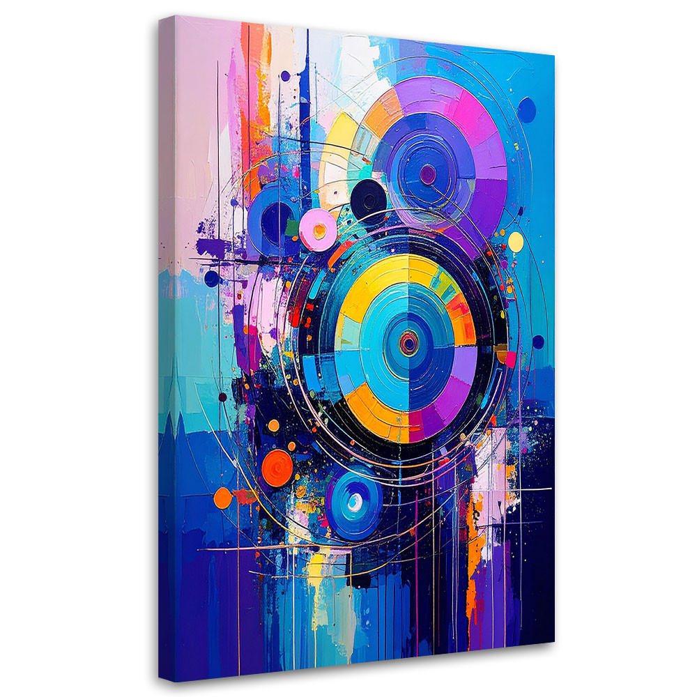 LEINWANDBILD Räder Abstrakt Farbe Imitation 80x120cm - Multicolor, Textil (80/120cm) - Feeby