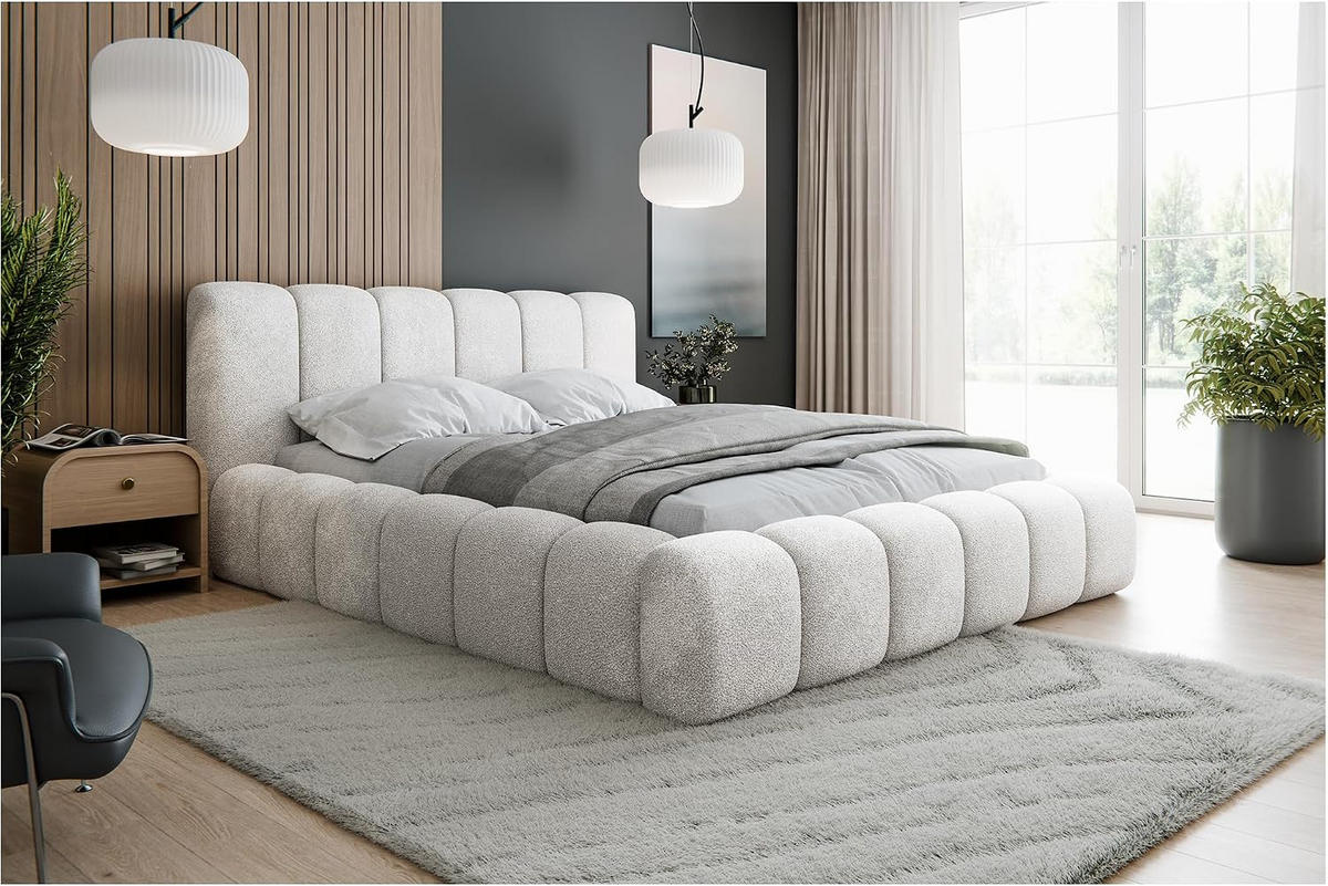 BETT SOFINA MORF - Creme, Holzwerkstoff (200/200cm) - Meblini