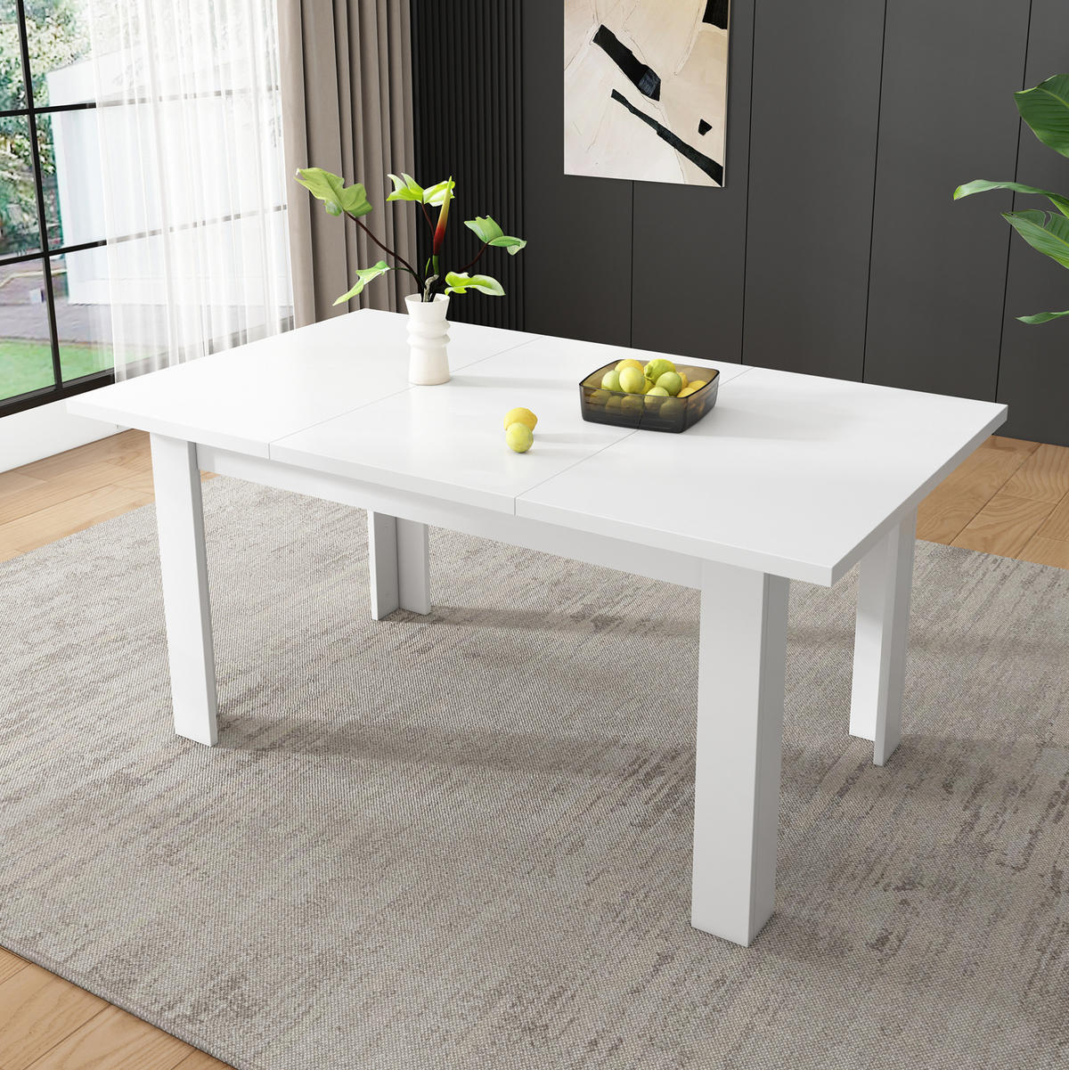 ESSTISCH 120/70 cm in Weiß mit Stauraum und klappbarer Tischplatte - Weiß, Holzwerkstoff (120/70/75cm) - Flora Grace