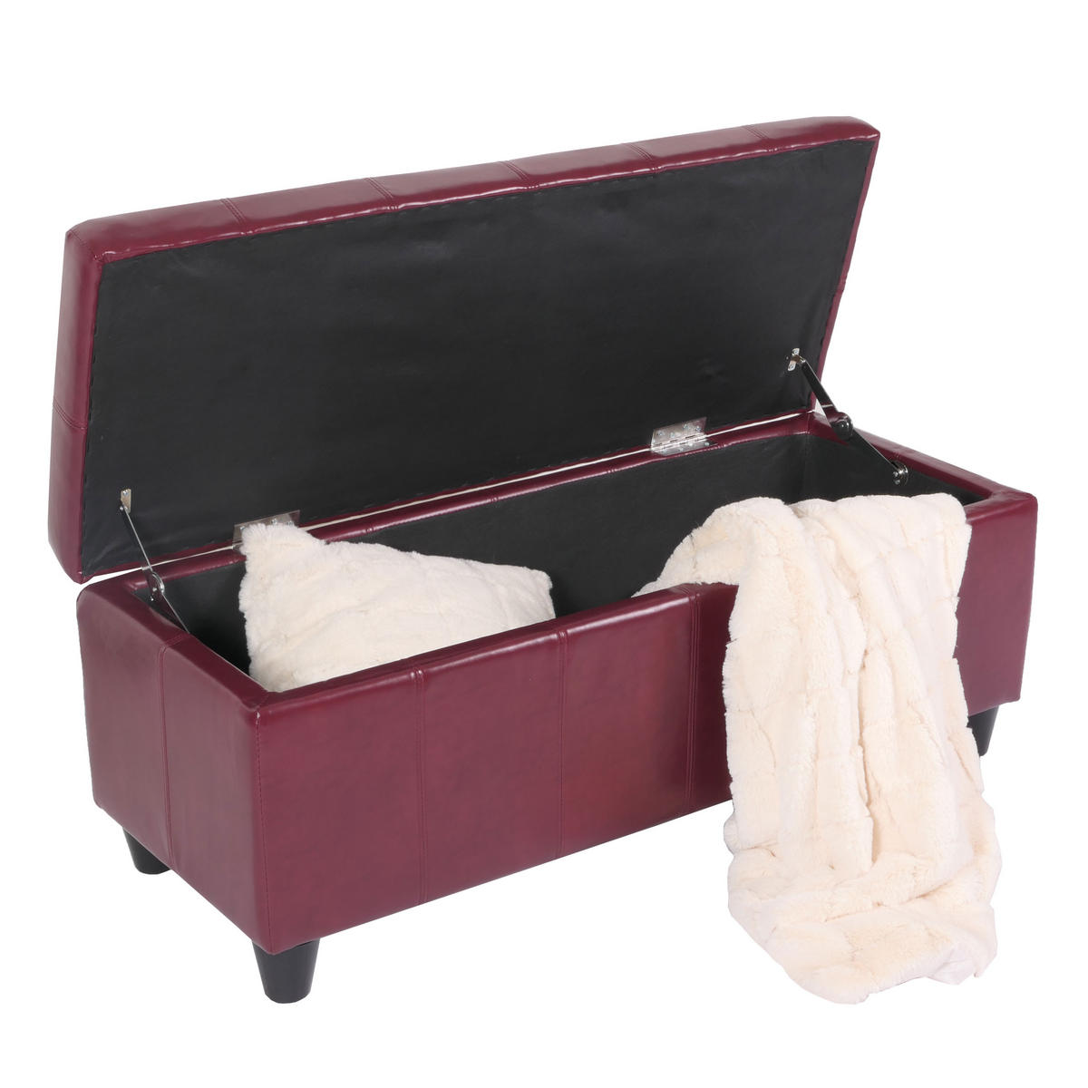 AUFBEWAHRUNGS-TRUHE Rot - Rot, Leder (112/45/45cm) - MCW